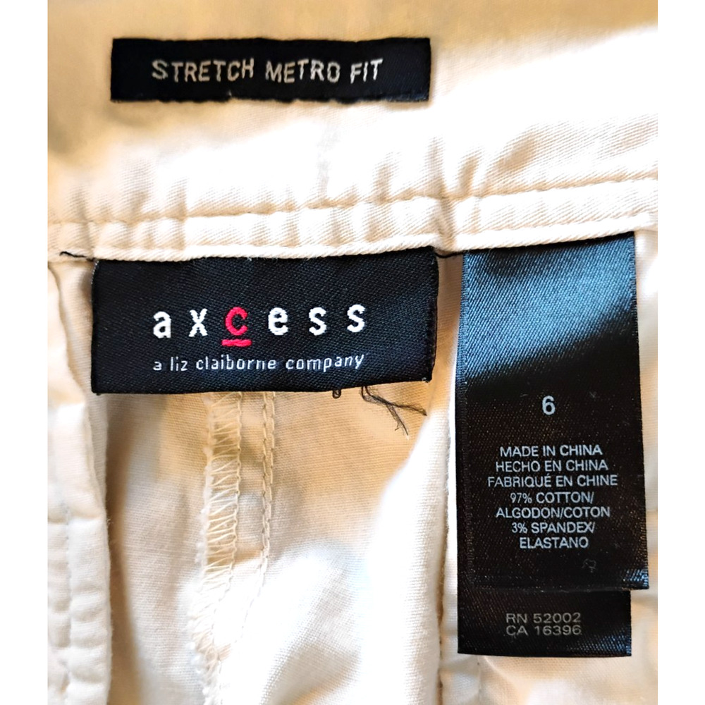 Axcess Cropped Utility Pants Ivory Poplin Grommet Pockets MInimalist - Picture 10 of 12
